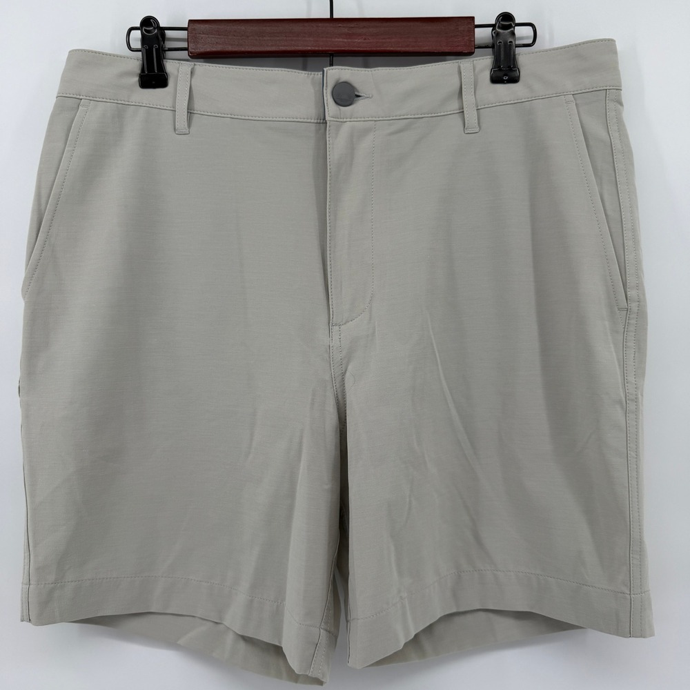 Faherty All Day Shorts Mens 34 Gray 7" Inseam Hybrid Quick Dry Stretch Coastal